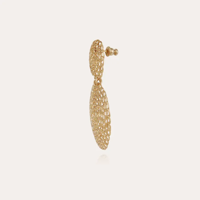 Earrings Onde Gourmette earrings small size gold gas bijoux