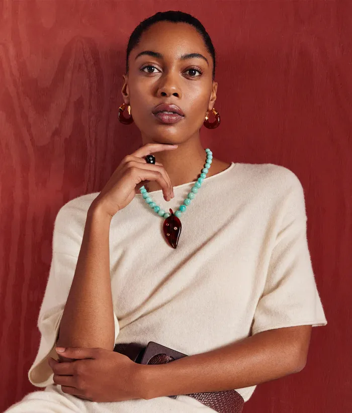 Earrings Organic Hoops in Studded Auburn Lizzie Fortunato