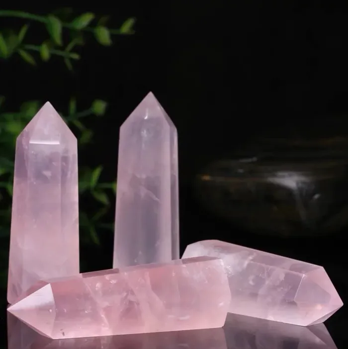 Earrings Rose Quartz Pillars metamorphidi