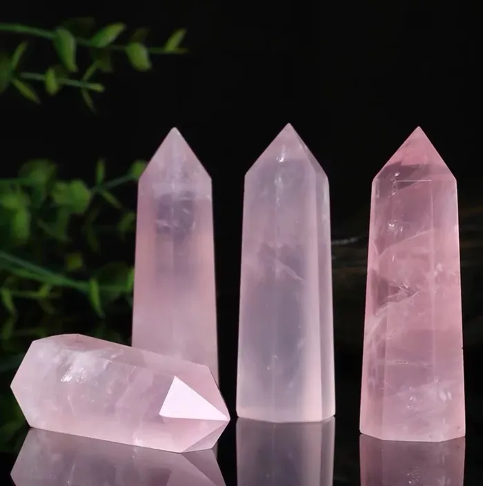Earrings Rose Quartz Pillars metamorphidi
