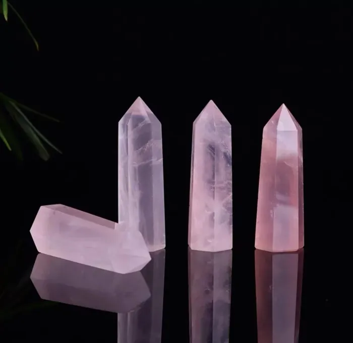 Earrings Rose Quartz Pillars metamorphidi