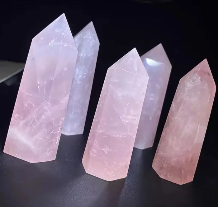 Earrings Rose Quartz Pillars metamorphidi