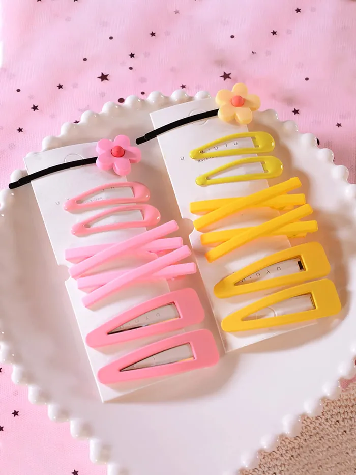 Earrings Yellow Chimes 14 Pcs Hair Clips for Girls Kids Women Cute Hair Accessories Bows Tic Tac Tik Tok Clips for Baby Girl Women Yellow Chimes