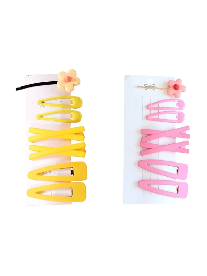 Earrings Yellow Chimes 14 Pcs Hair Clips for Girls Kids Women Cute Hair Accessories Bows Tic Tac Tik Tok Clips for Baby Girl Women Yellow Chimes
