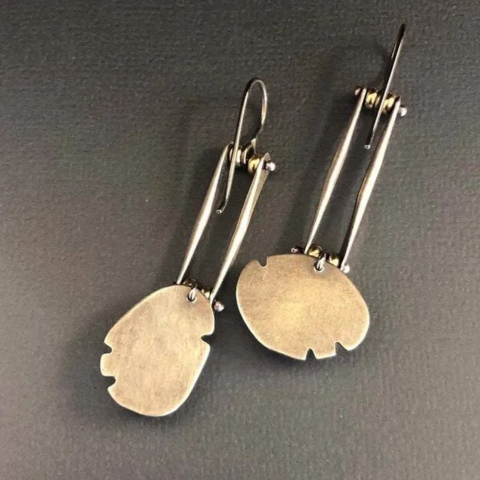 Earrings Yellow Chimes Earrings For Women Silver Toned Blue Color Geometrical Shaped Mismatched Earrings For Women and Girls Yellow Chimes