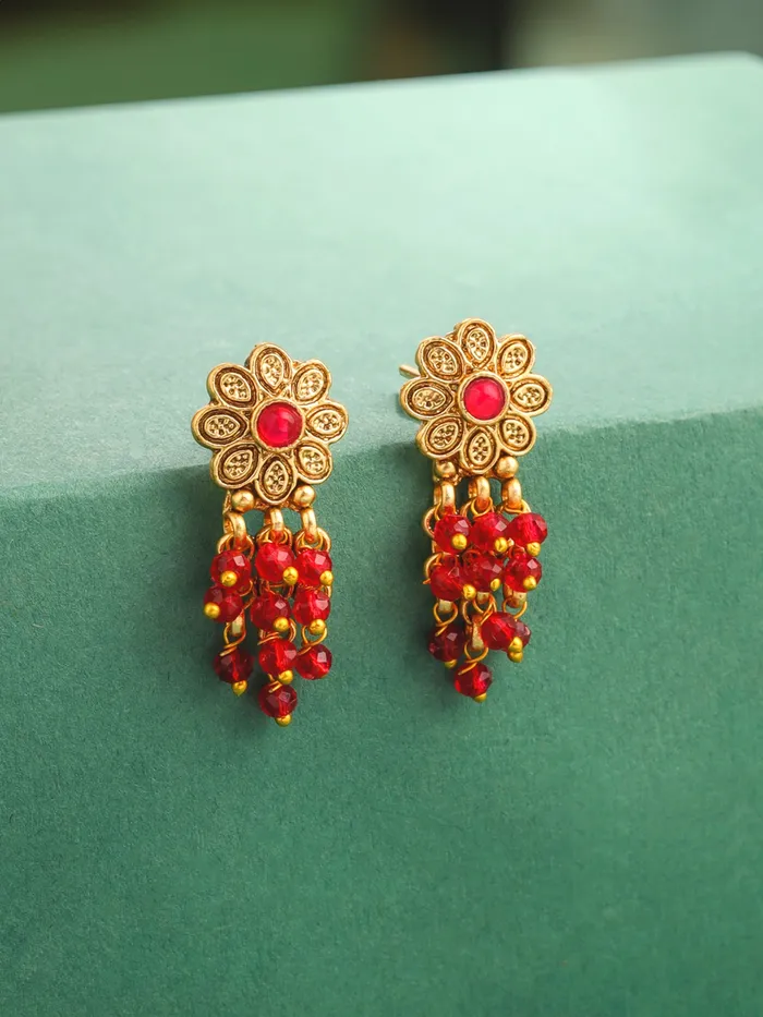 Earrings Yellow Chimes Gold Plated Drop Earrings Elegant Design 3 cm x 13 cm For Women