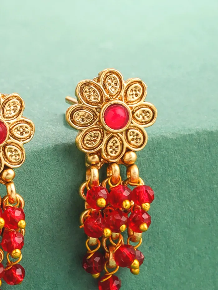 Earrings Yellow Chimes Gold Plated Drop Earrings Elegant Design 3 cm x 13 cm For Women