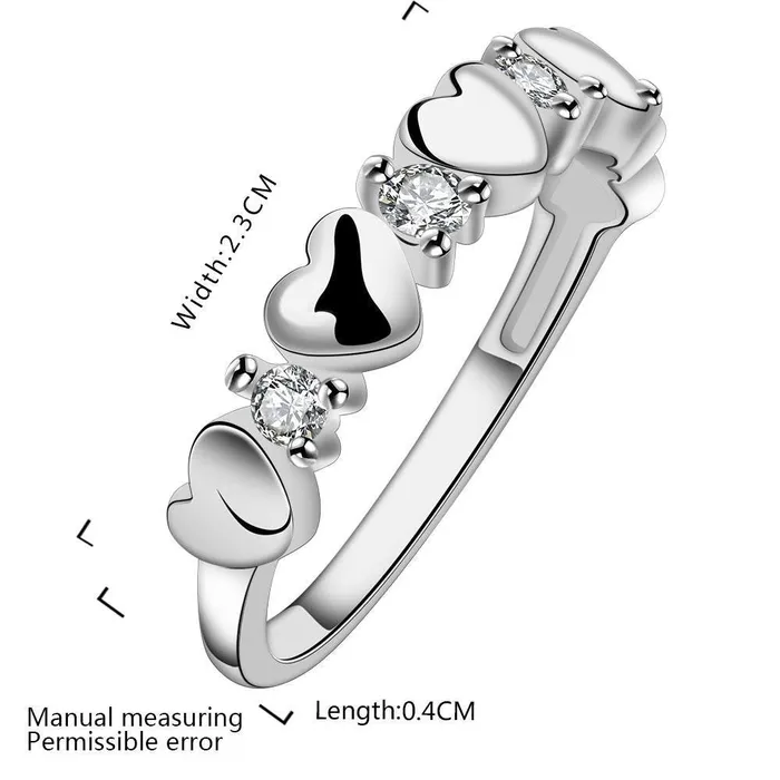 Earrings Yellow Chimes Hearts Full of Love Austrian Crystal Sterling Silver Plated Designer Ring for Girls by YELLOW CHIMES