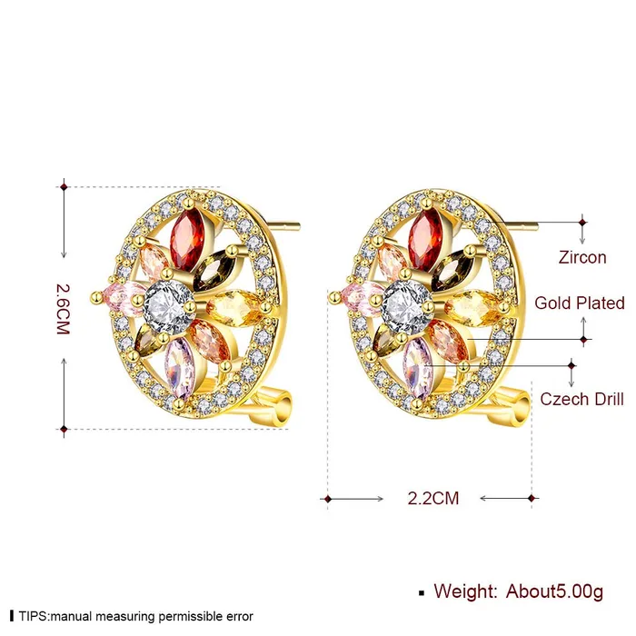 Earrings Yellow Chimes Swiss AAA Zircon Multicolor Oval Earrings for Women and Girls Yellow Chimes