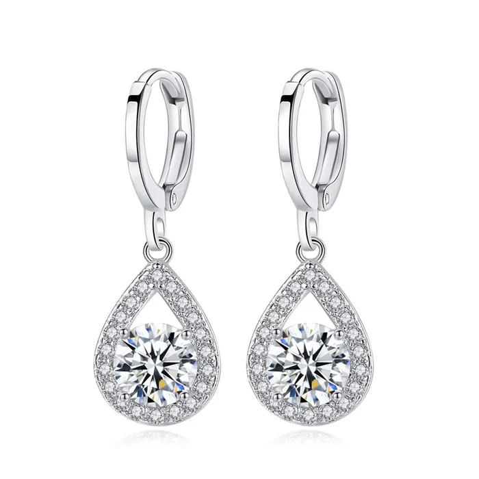 Earrings Yellow Chimes Yellow Chimes A5 Grade Crystal Drop Silver Plated Earrings for Women Girls