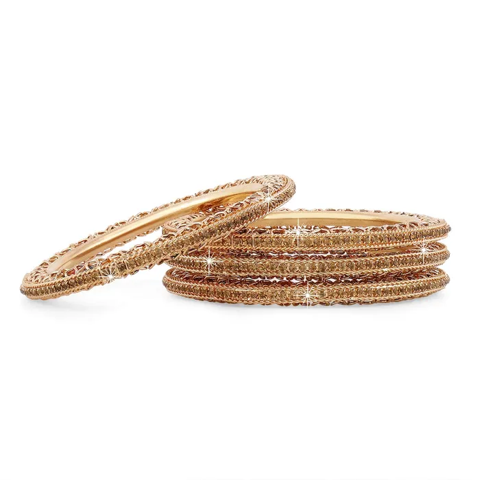 Earrings Yellow Chimes Yellow Chimes Bangles for Women and Girls Traditional Gold Bangles for Women Crystal Studded Gold Plated Type Bangles for girls Birthday Gift For girls and women Anniversary Gift for Wife