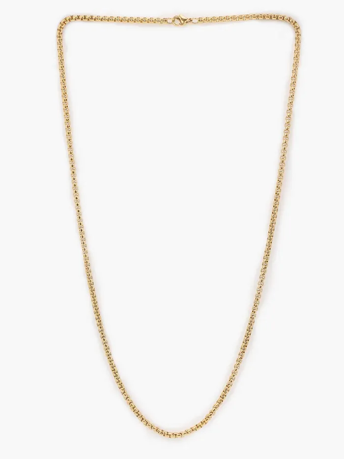 Earrings Yellow Chimes Yellow Chimes Chain for Men and Boys Gold Chain Men Box Neck Chain for Men Gold Plated Stainless Steel Chains for Men Birthday Gift for Men Boys Anniversary Gift for Husband