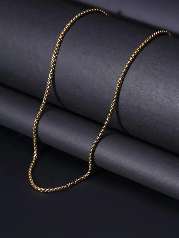 Earrings Yellow Chimes Yellow Chimes Chain for Men and Boys Gold Chain Men Box Neck Chain for Men Gold Plated Stainless Steel Chains for Men Birthday Gift for Men Boys Anniversary Gift for Husband