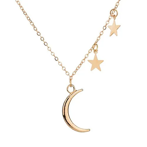 Earrings Yellow Chimes Yellow Chimes Classic Design Moon and Star Clavicle Chain Stylish Gold Plated Choker Pendant Necklace for Women and Girls Earrings Yellow Chimes Yellow Chimes Classic Design Moon and Star Clavicle Chain Stylish Gold Plated Choker Pendant Necklace for Women and Girls