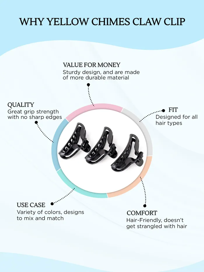 Earrings Yellow Chimes Yellow Chimes Claw Clips for Women Hair Clutches for Women Hair Accessories For Women Claw Clip Multicolor Big Clutchers for Hair Clutcher for women and Girls Gift for Women Girls Design 2