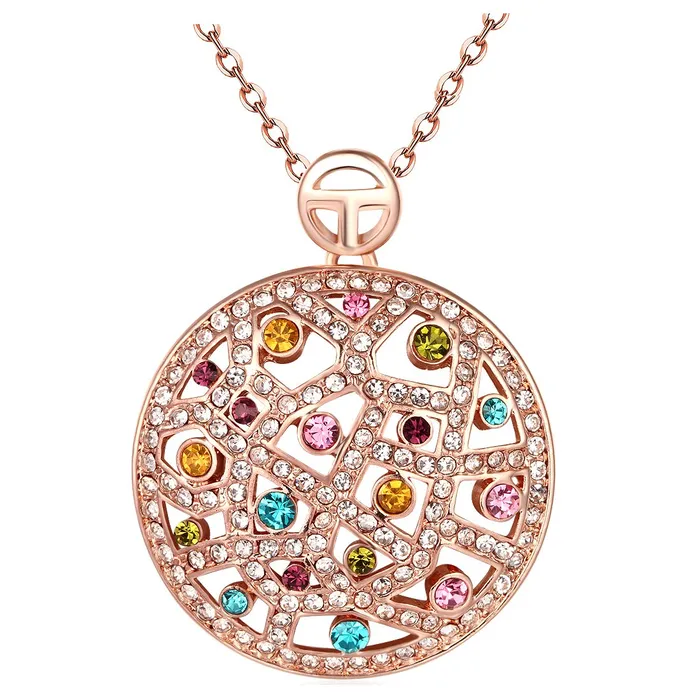 Earrings Yellow Chimes Yellow Chimes Designer Circle 18K Rose Gold Plated Swiss Zircon Pendant for Women and Girls Earrings Yellow Chimes Yellow Chimes Designer Circle 18K Rose Gold Plated Swiss Zircon Pendant for Women and Girls
