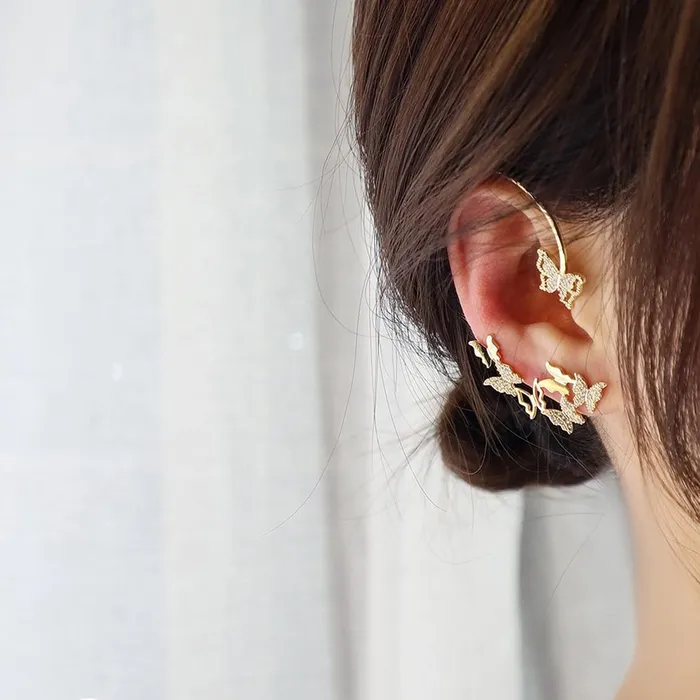 Earrings Yellow Chimes Yellow Chimes Earrings for Women and Girls Ear Cuff 2 Pcs Combo of Gold Toned Cartilage Ear Clips Earrings Birthday Gift for Girls and Women Anniversary Gift for Wife