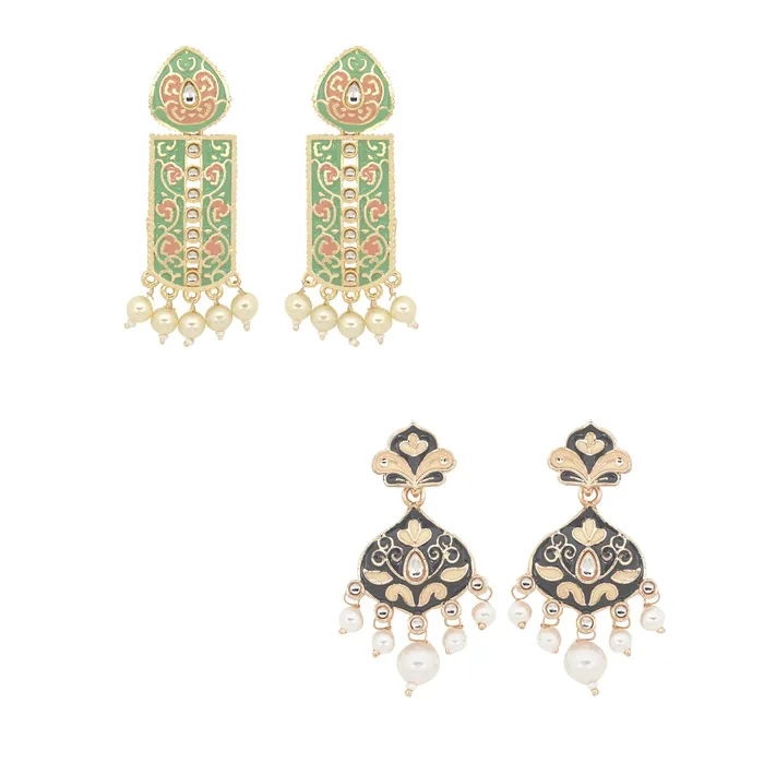 Earrings Yellow Chimes Yellow Chimes Earrings for Women and Girls Meenakari Drop Gold Plated 2 pc Combo of Meenkari Drop Earrings Birthday Gift for girls and women Anniversary Gift for Wife Earrings Yellow Chimes Yellow Chimes Earrings for Women and Girls Meenakari Drop Gold Plated 2 pc Combo of Meenkari Drop Earrings Birthday Gift for girls and women Anniversary Gift for Wife