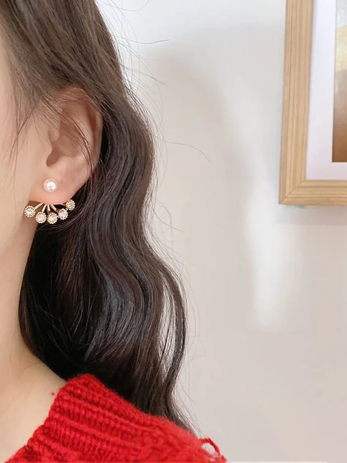Earrings Yellow Chimes Yellow Chimes Earrings for Women and Girls Studs for Girls Gold Plated White Crystal Studded Stud Earrings Birthday Gift for girls and women Anniversary Gift for Wife