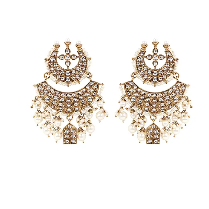 Earrings Yellow Chimes Yellow Chimes Ethnic Gold Plated Traditional Stone Studded Beads Chandbali Earrings for Women and Girls Earrings Yellow Chimes Yellow Chimes Ethnic Gold Plated Traditional Stone Studded Beads Chandbali Earrings for Women and Girls