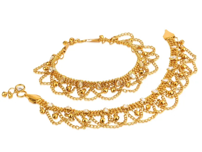 Earrings Yellow Chimes Yellow Chimes Exquisite Studded Golden Oxidized Traditional Kundan Payal Anklets for Women and Girls Earrings Yellow Chimes Yellow Chimes Exquisite Studded Golden Oxidized Traditional Kundan Payal Anklets for Women and Girls