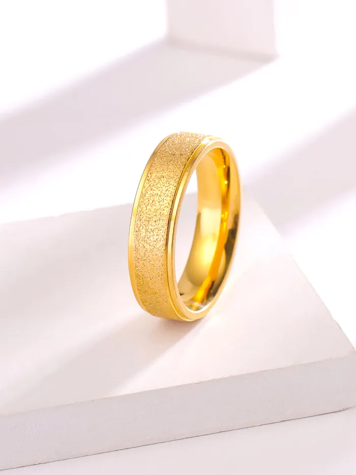 Earrings Yellow Chimes Yellow Chimes Gold Plated Rings For Men Pack of 1 Stainless Steel Men Ring Stardust Design Golden Finger Ring for Boys Ideal Gift For Men and Boys