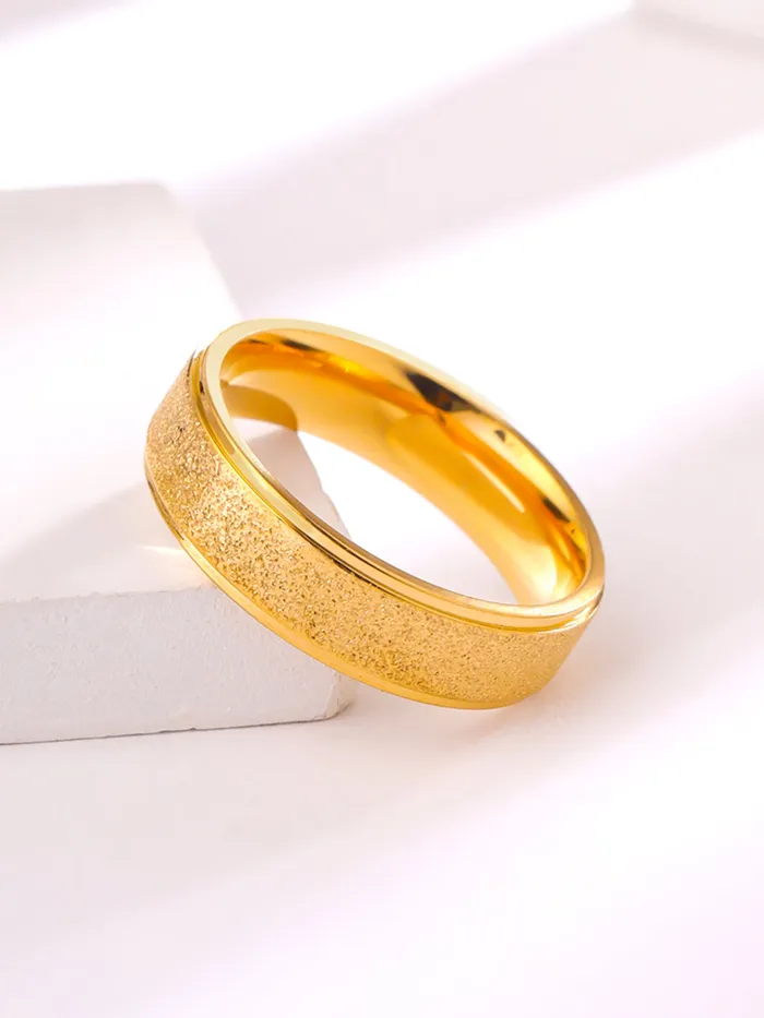 Earrings Yellow Chimes Yellow Chimes Gold Plated Rings For Men Pack of 1 Stainless Steel Men Ring Stardust Design Golden Finger Ring for Boys Ideal Gift For Men and Boys