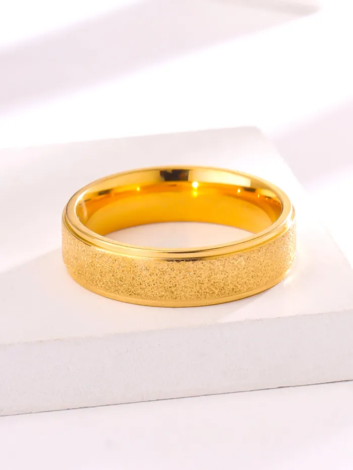 Earrings Yellow Chimes Yellow Chimes Gold Plated Rings For Men Pack of 1 Stainless Steel Men Ring Stardust Design Golden Finger Ring for Boys Ideal Gift For Men and Boys