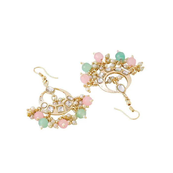 Earrings Yellow Chimes Yellow Chimes Jewellery Set for Women and Girls Kundan Jewellery Set for Women Gold Tone Moti Beads Kundan Choker Necklace Set Birthday Gift for girls and women Anniversary Gift for Wife