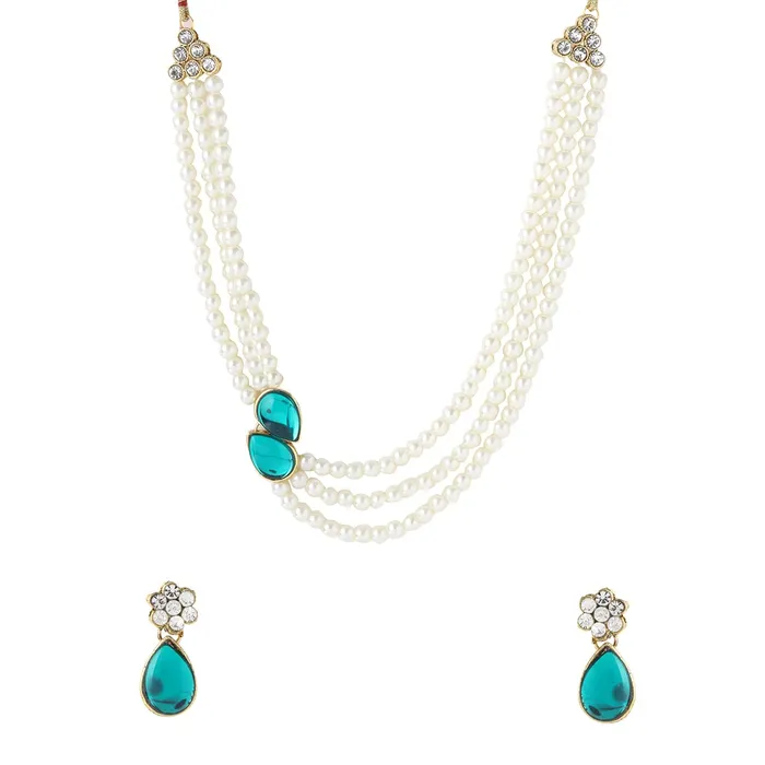 Earrings Yellow Chimes Yellow Chimes Jewellery Set for Women Multilayer Beads with Green Studded Neckalce Set with Earrings for Women and Girls Earrings Yellow Chimes Yellow Chimes Jewellery Set for Women Multilayer Beads with Green Studded Neckalce Set with Earrings for Women and Girls