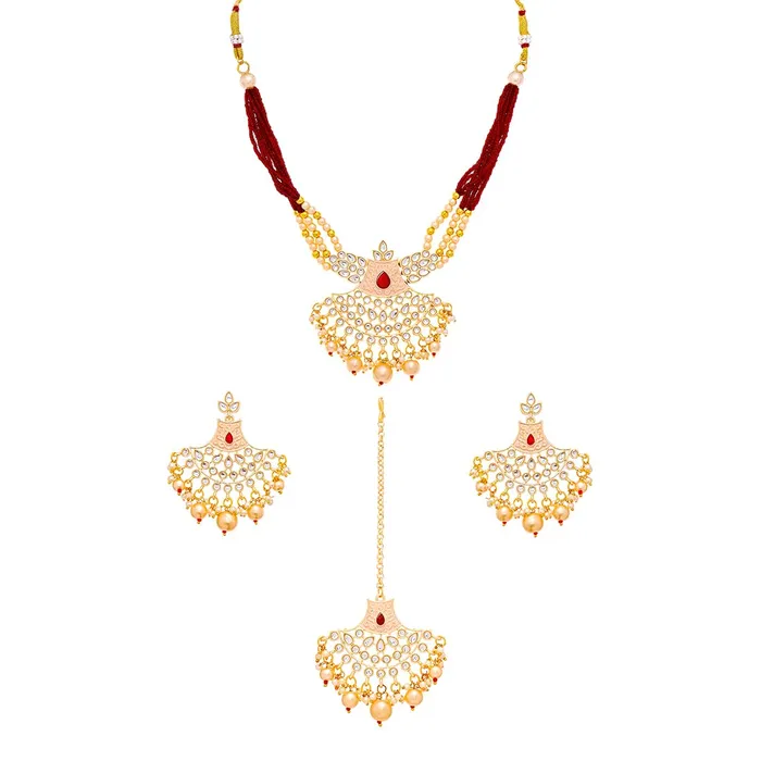 Earrings Yellow Chimes Yellow Chimes Jewellery Set for Women Traditional Red Kundan Beads Choker Necklace Set Ethnic Gold Plated Choker Set for Girls Birthday Gift for Girls Women Anniversary Gift for Wife Earrings Yellow Chimes Yellow Chimes Jewellery Set for Women Traditional Red Kundan Beads Choker Necklace Set Ethnic Gold Plated Choker Set for Girls Birthday Gift for Girls Women Anniversary Gift for Wife