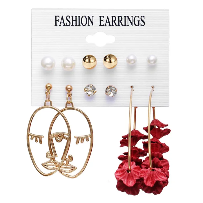 Earrings Yellow Chimes Yellow Chimes Latest Fashion Designs Combo of 12 Pairs Gold Plated Pearl Thread Dangle Stud Hoop Earrings Set for Women and Girls Medium