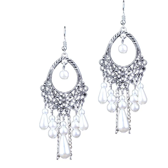 Earrings Yellow Chimes Yellow Chimes Latest Fusion Vintage Turkish Design Pearls Oxidized Silver Bohemian Long Tassel Dangle Earrings For Women And Girls Earrings Yellow Chimes Yellow Chimes Latest Fusion Vintage Turkish Design Pearls Oxidized Silver Bohemian Long Tassel Dangle Earrings For Women And Girls