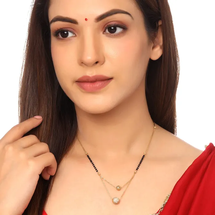 Earrings Yellow Chimes Yellow Chimes Nekclace for Women Gold Toned Crystal Studded Dual Ball Charm and Beads Chain Designed Necklace for Women and Girls