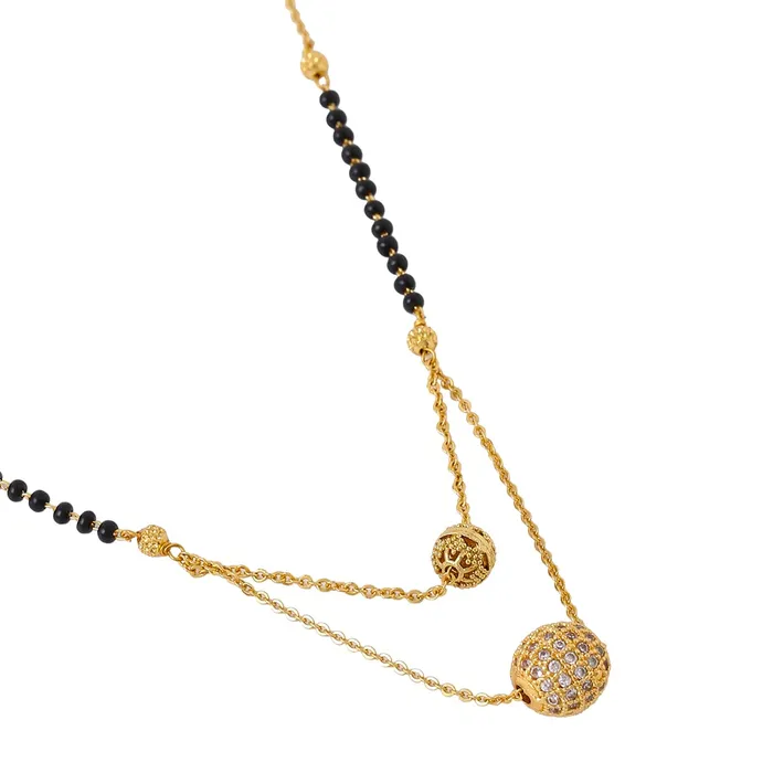Earrings Yellow Chimes Yellow Chimes Nekclace for Women Gold Toned Crystal Studded Dual Ball Charm and Beads Chain Designed Necklace for Women and Girls
