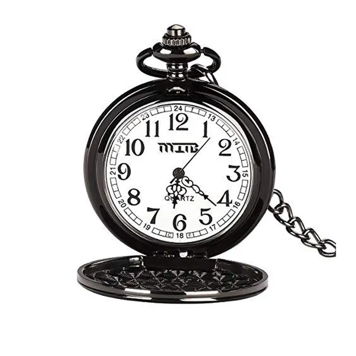 Earrings Yellow Chimes Yellow Chimes Pendant for Men Black Men Pendant Pocket Watch Pendant with Chain for Son Unique Memorable Gift for Son Stainless Steel Clock for Men and Boys