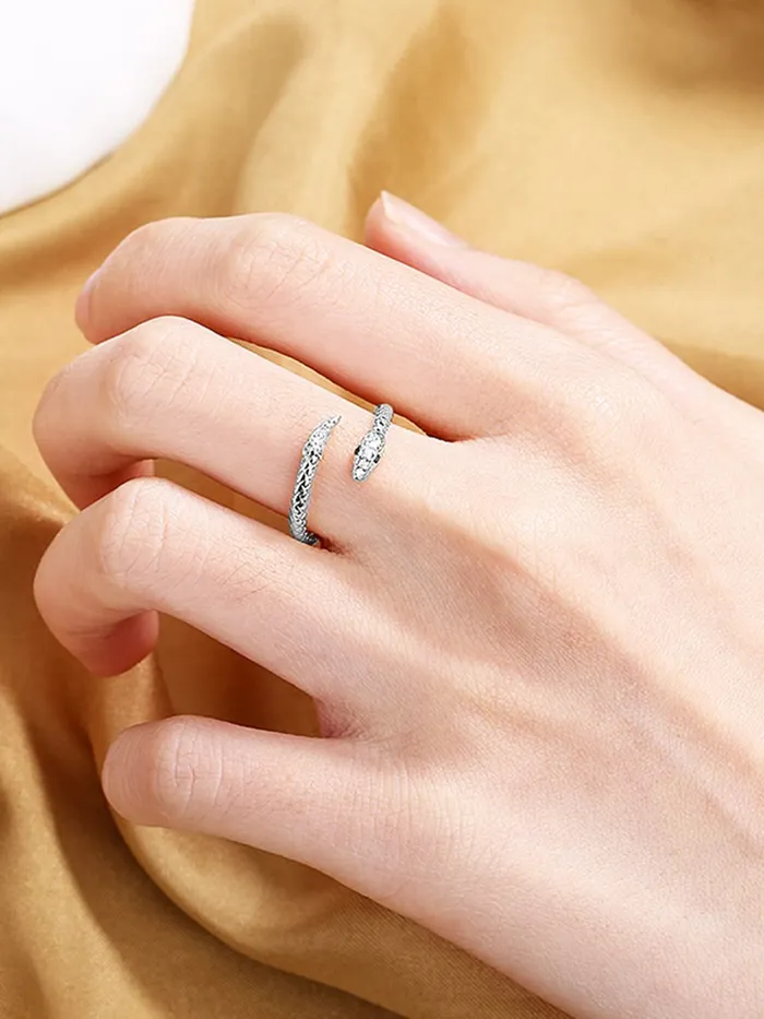 Earrings Yellow Chimes Yellow Chimes Rings for Women Girls Crystal Ring for Girls Snake Designed Silver Tone Crystal Adjustable Finger Ring for WomenBirthday Gift For girls women Anniversary Gift for Wife