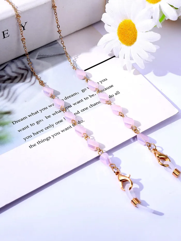Earrings Yellow Chimes Yellow Chimes Sunglasses Chain for Women Eyeglasses Chain Multicolor Beadded Face Mask Chains Sunglasses AccessoriesSunglasses Lanyard for Girls and Women Style19