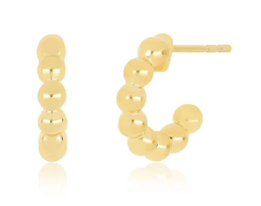 EF Collection Earrings Gold Ball Hoop Earring