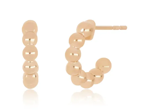 EF Collection Earrings Gold Ball Hoop Earring
