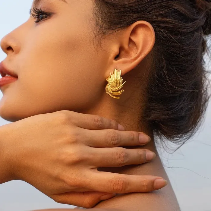 Get Signatured Earrings Braided Weave Texture Earring