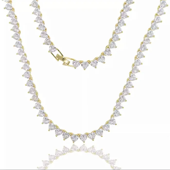 Get Signatured Necklaces Heart Shaped Tennis Necklace