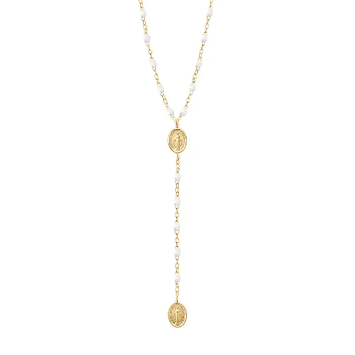 Gigi Clozeau Earrings Madone Charm Classic Gigi White rosary Yellow Gold 165