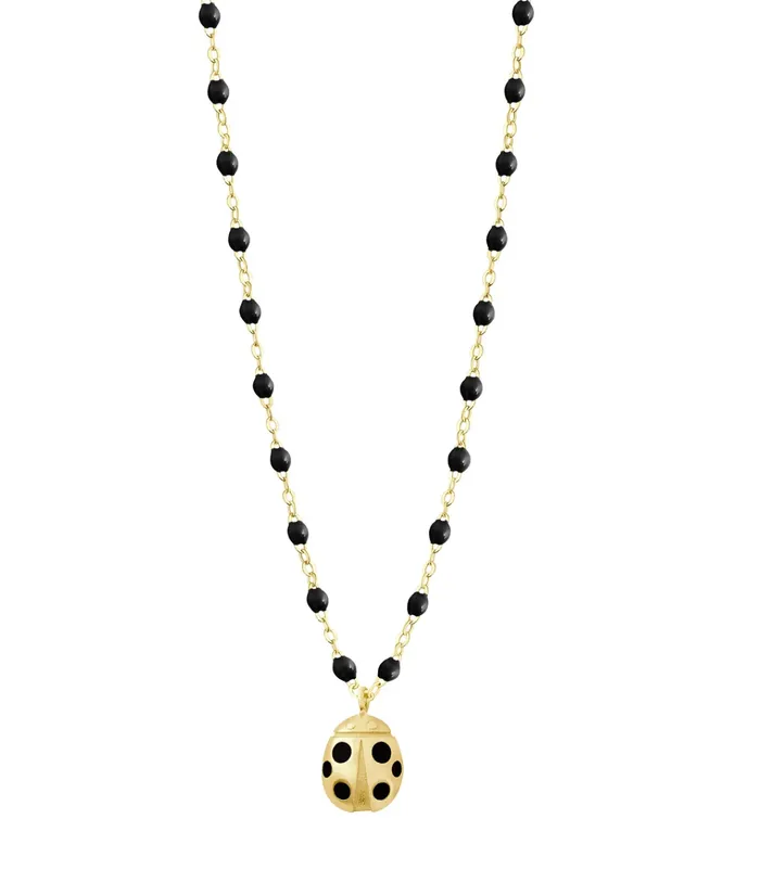 Gigi Clozeau Necklaces Ladybug Black Necklace Yellow Gold 165