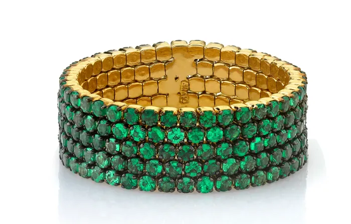 GREEN GARNET 5 THREAD STACK RING Shay Fine Jewelry Rings