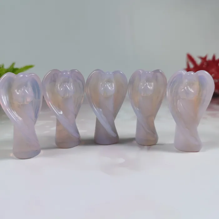 Handmade Crystal Carving Angel Goddess Metamorphidi Necklaces