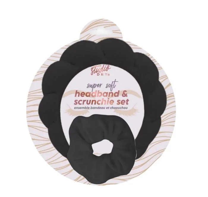 Headband Scrunchie Set Black Upper Canada Soap Rings