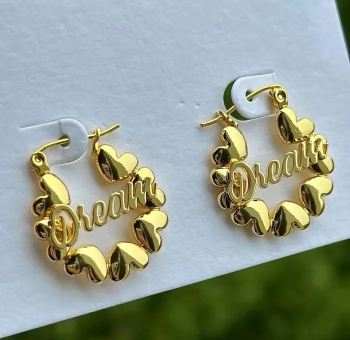 Heart Hoop Name Earrings Get Signatured Earrings