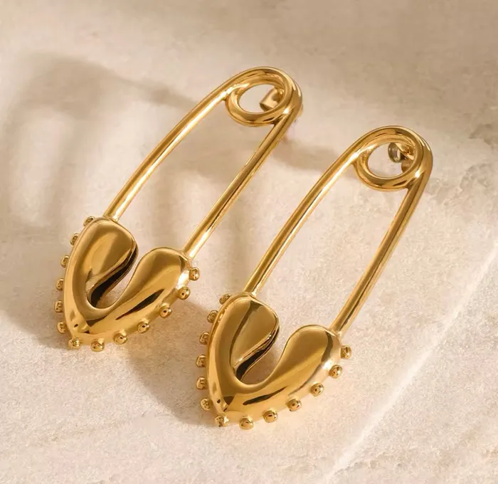 HeartSafety Pin Earrings Get Signatured Earrings