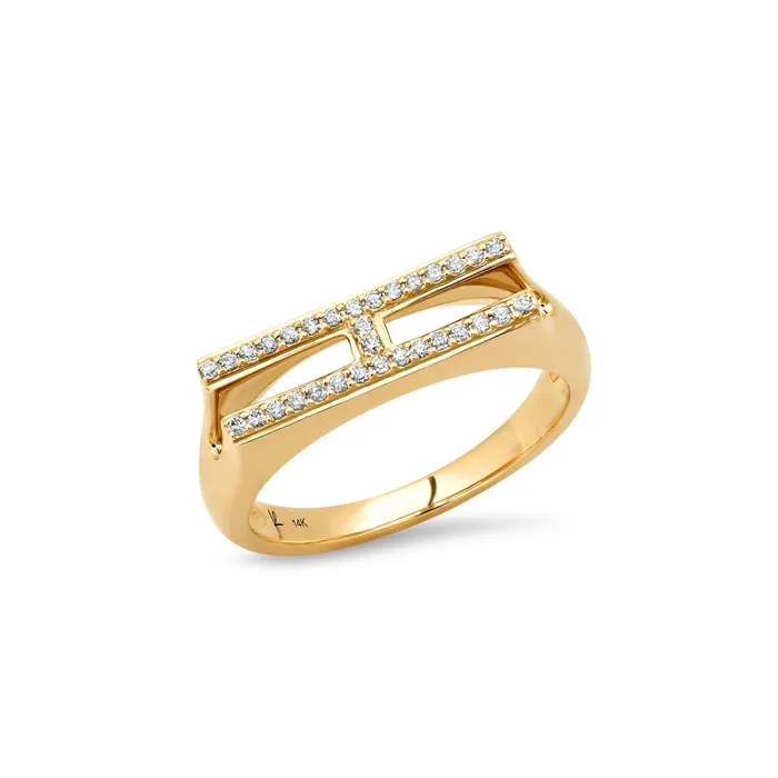 Helena Rose Rings Chunky Initial Diamond Ring
